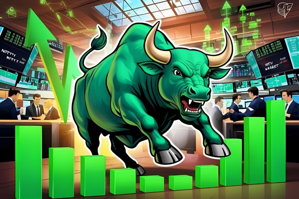 Nifty around 22,850, Sensex rises 1,131 pts; all sectors in the green